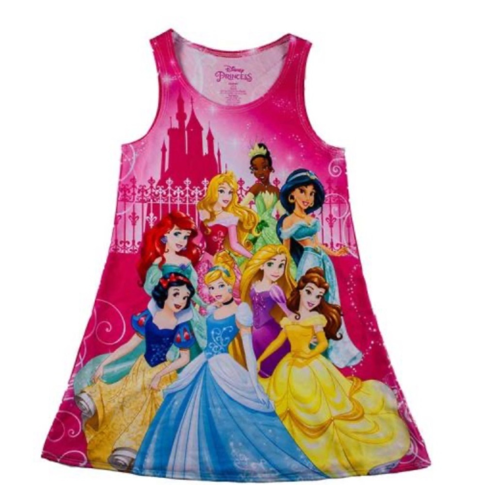 Girls Pink Disney Princess Tank Dress Sz Large 10-12 NWT